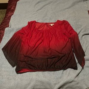 Dress Barn Red Sparkle Top